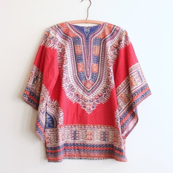 SOLD ON ETSY 💔 60s batik dashiki tunic top - Picture 2 of 8